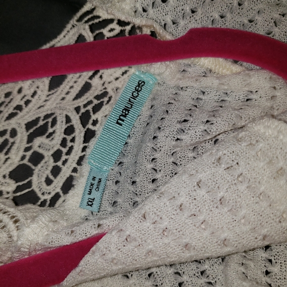 Maurices women's lace and cotton cardigan, cream colored size XXL - Picture 11 of 13